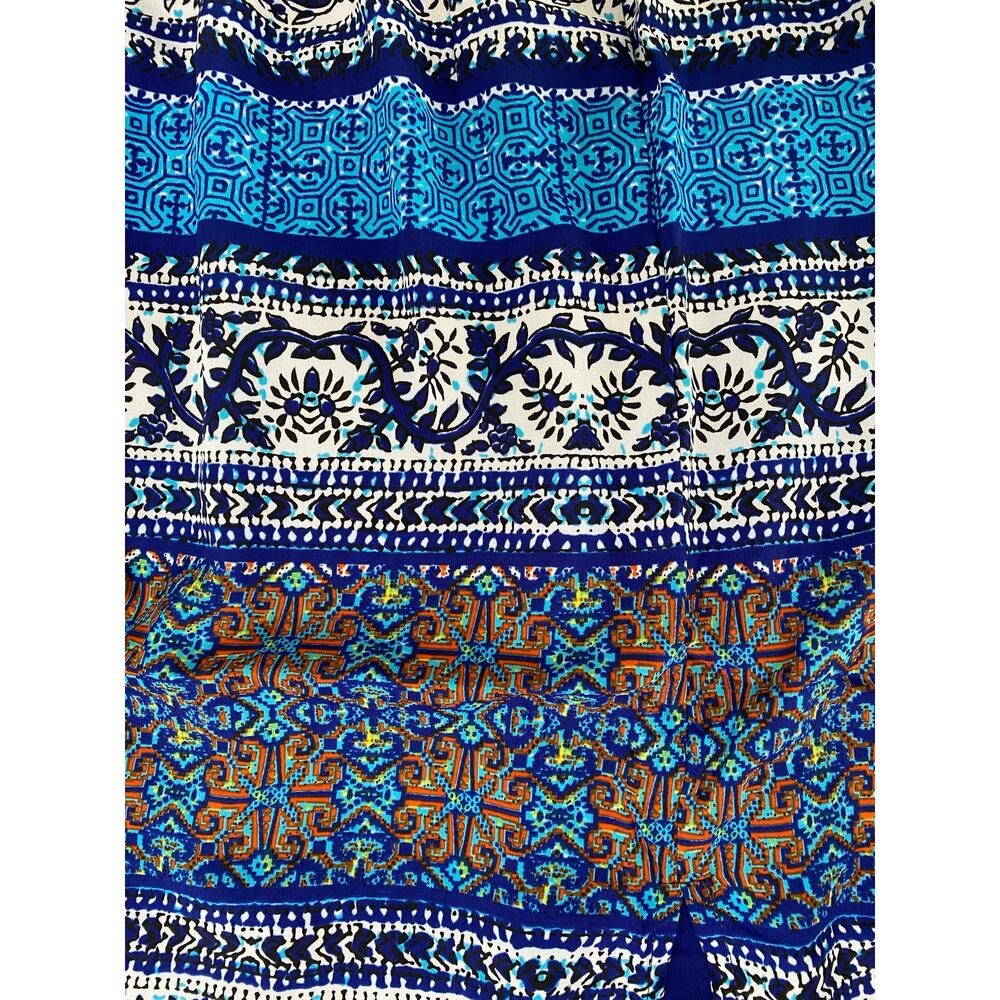 RAGA Blue Patterned Strapless Midi Dress - Picture 9 of 12